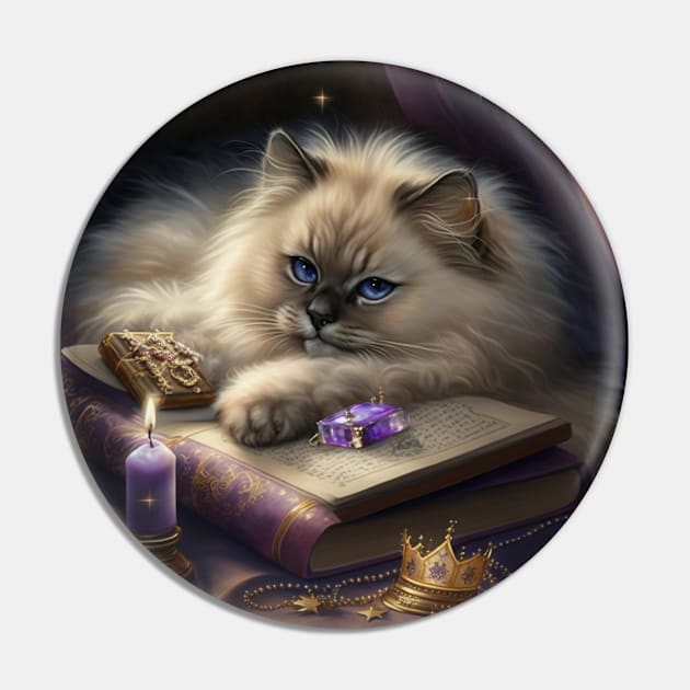 Gothic Birman Cat Pin by Enchanted Reverie