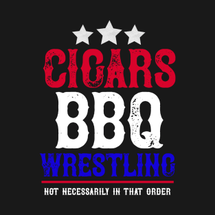 Cigars BBQ Wrestling T-Shirt