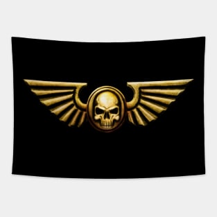 Imperial Skull and Wings Gold Tapestry