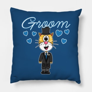 Bridegroom Cat Wedding Groom Bachelor Party Engagement Pillow