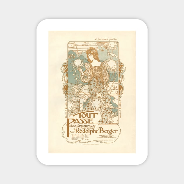 Art Nouveau Sheet Music Cover Magnet by NEILBAYLIS