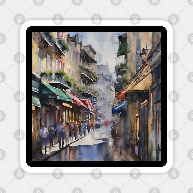 Memories of New Orleans - Bourbon Street Magnet by Oldetimemercan