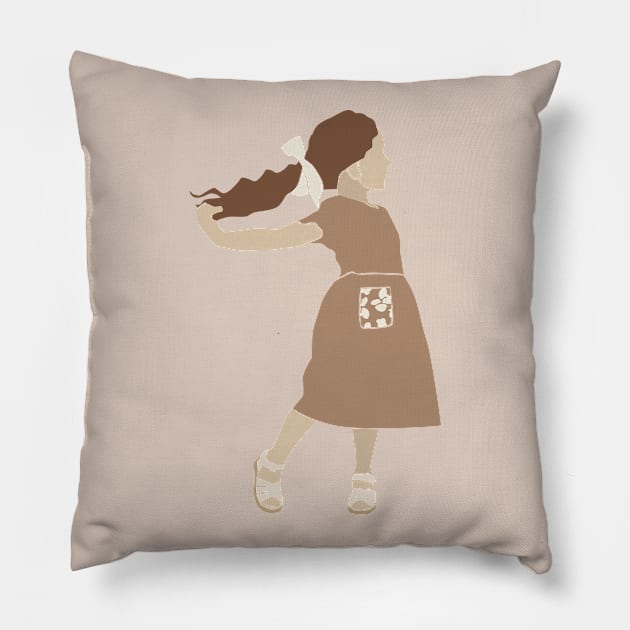 Abstract vector kids and baby girl silhouette Composition Pillow by NJORDUR