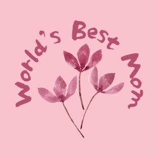 World's Best Mom - Pink Cherry Blossoms T-Shirt