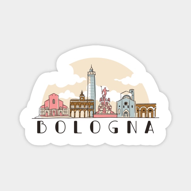 Skyline of Bologna Magnet by JFDesign123