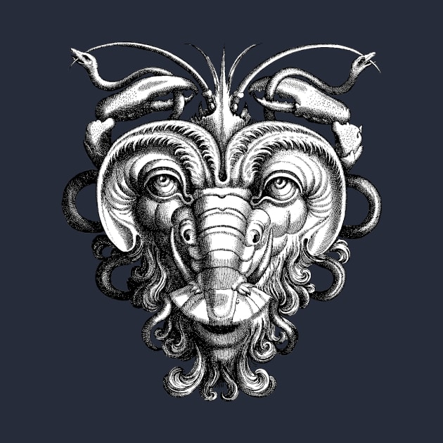 Renaissance Grotesque Gargoyle Face Lobster Man by Pixelchicken