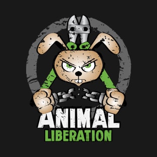 Animal Liberation Rabbit with a pair of Shears T-Shirt