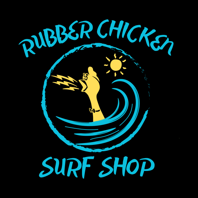 Visit the colorful Rubber Chicken Surf Shop by Rezolutioner