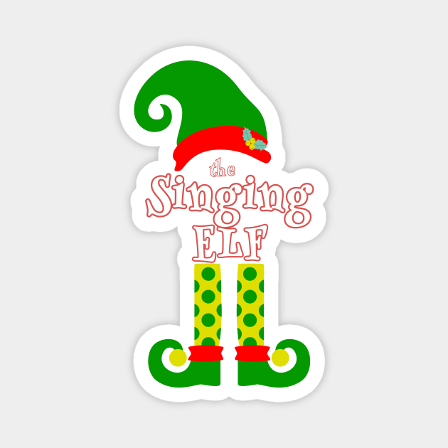 The Singing Elf Family Matching Christmas 2020 Gift  Magnet by NiftyGiggles