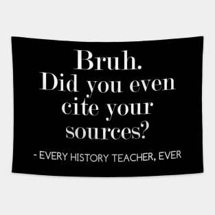 Bruh Did You Even Cite Your Sources Funny History Teacher Tapestry