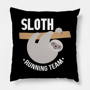 Adorable Sloth Running Team for Sloth Lovers Pillow