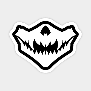 Demon Skull Mask 3 WHITE Magnet