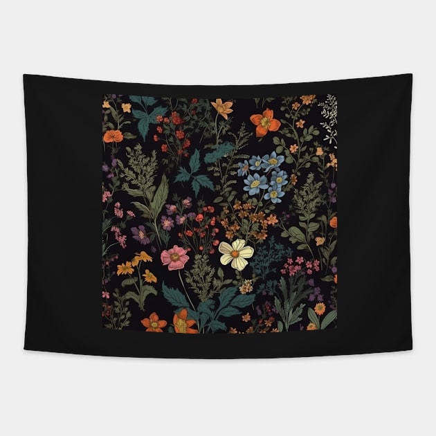 The coastal garden by night II Tapestry by hamptonstyle