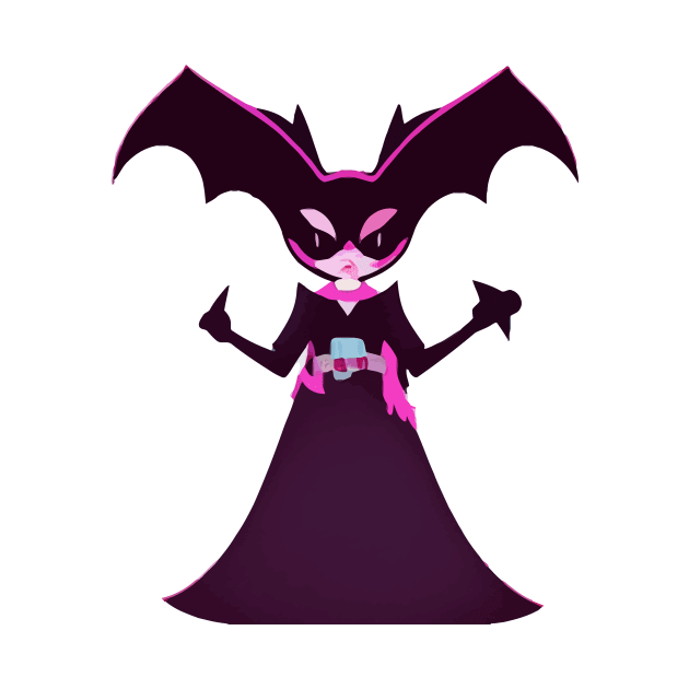 Halloween Bat Witch Fuchsia by MindGlowArt