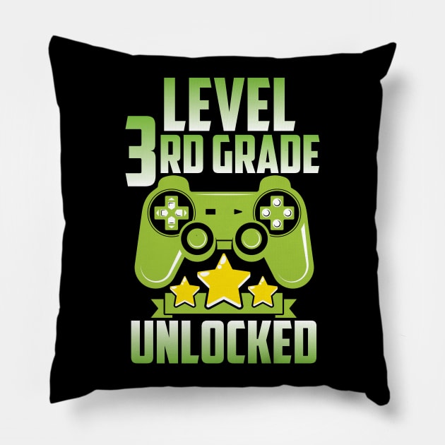 Level 3rd Grade Unlocked Pillow by ozalshirts