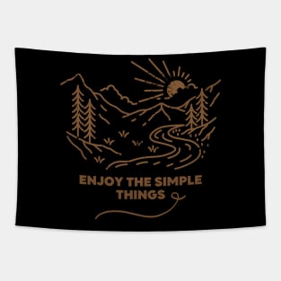 Camping Quote - Enjoy the simple things Tapestry