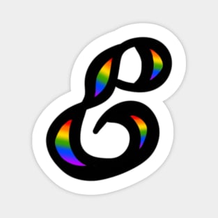 Rainbow Cursive Letter E Magnet