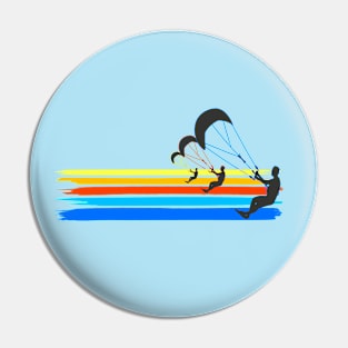 Kitesurfing racing Kiteboarder graphic Pin