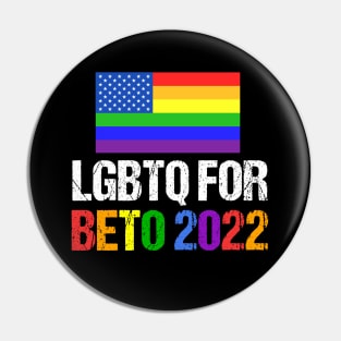 LGBTQ for Beto 2022 Rainbow Flag Pin