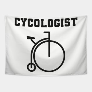 Cycologist with old bicycle Tapestry