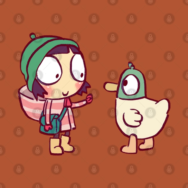 cute sarah and duck #4 / children's cartoon by mudwizard