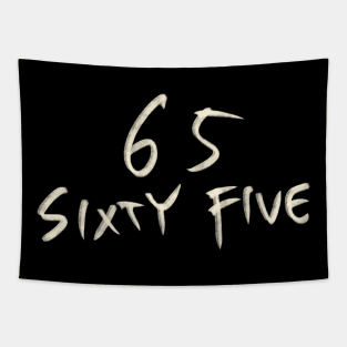 Hand Drawn Letter Number 65 Sixty Five Tapestry