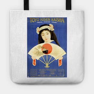 TOYO KISEN KAISHA Oriental Steam Ship Company Woman with Fan Vintage Advert Tote