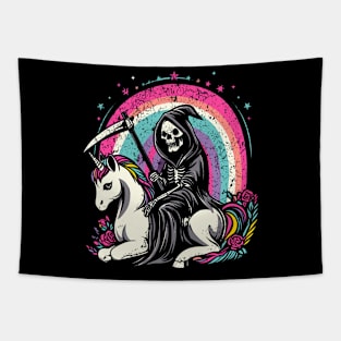 Grim Reaper Unicorn Tapestry