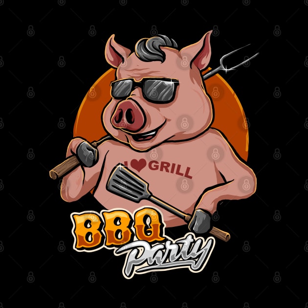 bbq party grill pig by grudjig