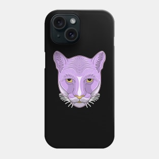 purple cougar face Phone Case