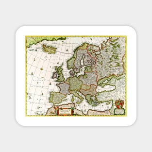 Nicolas Visscher - Europe Map 1660 - Ancient Worlds Magnet