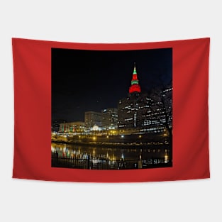 Tower City Red & Green Tapestry