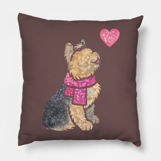 Watercolour Yorkshire Terrier Pillow