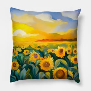 Sunflower Field Paint Pillow