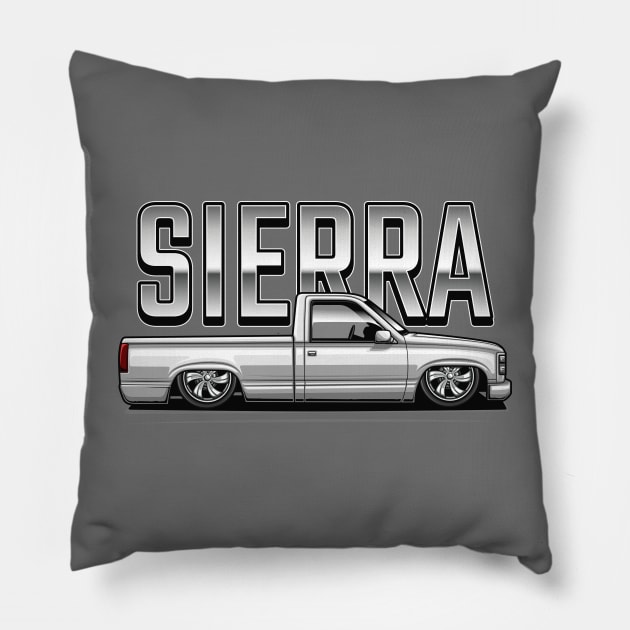 The Sierra Pickup Truck (Summit White) Pillow by Jiooji Project