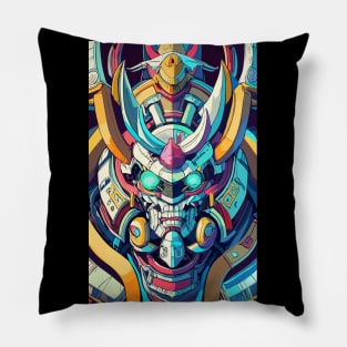 Mecha Oni Samurai Mask Pillow