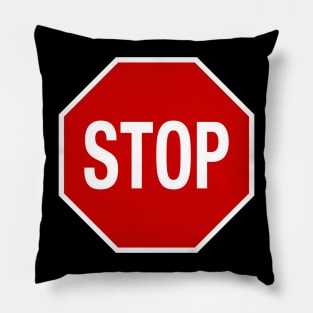 Stop Sign Symbol In Red Pillow