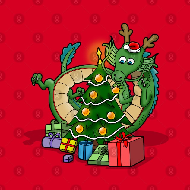 Christmas Anime Funny Dragon Christmas Tree by BoggsNicolas