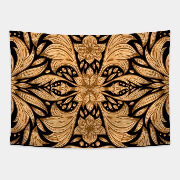 Wood floral pattern Tapestry by trendybestgift