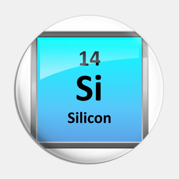 Silicon Element Tile - Periodic Table Pin by sciencenotes