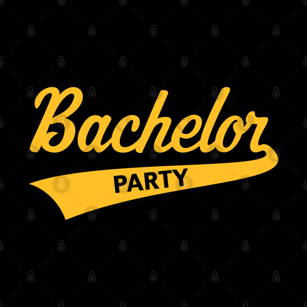 Bachelor Party (Stag Party / Team Groom / Lettering / Gold) by MrFaulbaum