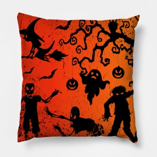 Halloween Zombie Chase Pillow