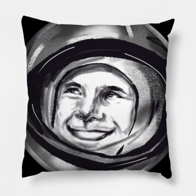 Gagarin merch.  cosmonaut. USSR space Pillow by barbasantara