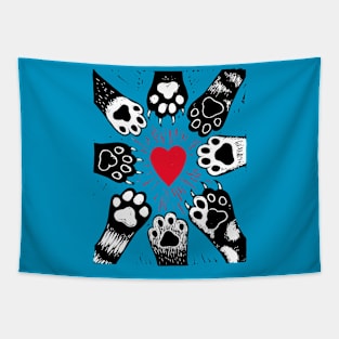 Cat Love Paws Tapestry