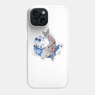 japanese koi fish at the wave Phone Case