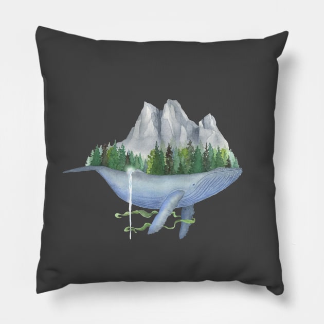 Old Growth Whale Vancouver Island Pillow by Kayleigh Sherman