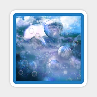 blue fantasy landscape Magnet