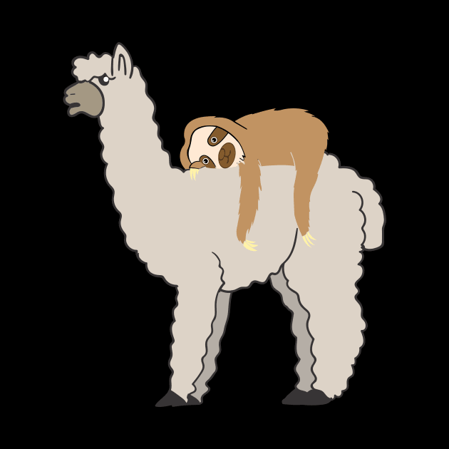 Sloth Riding Llama Adorable Lama & Sleepy Sloth by theperfectpresents