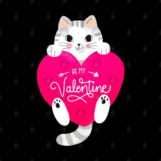 Be My Valentine Funny Valentines Day Cat by starryskin