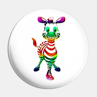 zebra rainbow Pin